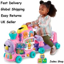 Image of VTech Baby 4-In-1 Alphabet Train Ride Kids Childrens Fun Play Toy Playset - Pink