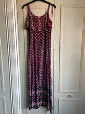Image of BNWT Monsoon Abstract Print Maxi Dress Size Medium (12-14)