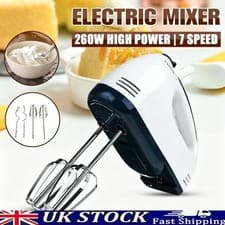 Image of Electric Handheld Whisk 7 Speed Hand Mixer Kitchen Egg Beater Cream Cake Blender