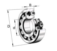 Image of FAG Self Aligning Ball Bearing 1211-K-TVH-C3 55mm x 100mm x 21mm, Double Row