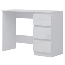 Image of 3 Drawer Dressing Table White Gloss Modern Bedroom Furniture Scandinavian Design