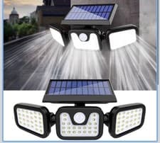 Image of 3-Head Solar Light LED PIR Motion Sensor Outdoor Garden Wall Security Lamp