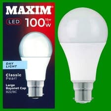 Image of 4x 15W (=100W) GLS BC B22 A60 LED Light Bulb 6500K Daylight White Lamp