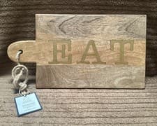 Image of Artesa Mango Wooden Food Serving Platter Tray, Paddle Board with Rustic Loop38cm