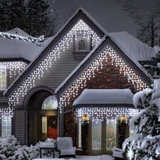 Image of Christmas Outdoor Icicle Multifunction Lights - 1000 Led's - White