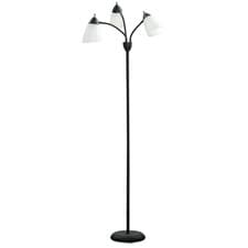 Image of Floor Lamp Arc 3-Arm Adjustable Steel 155cm Black 360° Flexible Shades Home Lamp