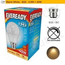 Image of LED GLS Bulb 6w=40w/8.2W=60W/15W=100 WATT BC B22 ES E27 Warm Cool White Daylight