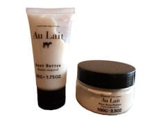 Image of Scottish Fine Soaps Au Lait Body Butter 50g & Milk Bath Powder 100g (Sealed)