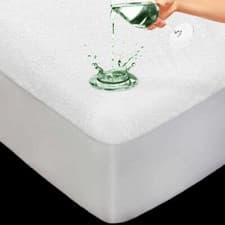Image of Waterproof Terry Towel Mattress Protector Fitted Sheet Bed Cover Non-Allergenic