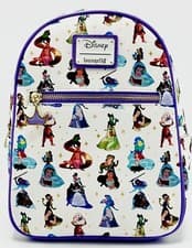 Image of Loungefly Disney Princess Mini Backpack Silhouette Dress Scenes Bag AOP Rapunzel