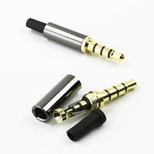 Image of 2Pcs Gold 4 Pole 3.5mm Male Repair headphone Jack Plug Metal