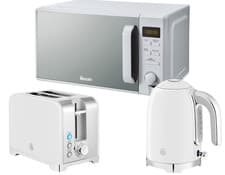Image of Swan Solace White Kettle 2 Slice Toaster & 800W 20L Digital Microwave Set
