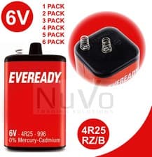 Image of NEW EVEREADY LANTERN TORCH BATTERY 6V 6 VOLT 4R25R PJ996 996 908 430 BATTERIES