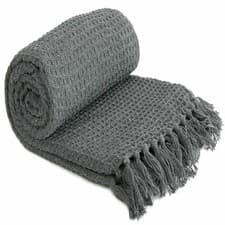 Image of 100% COTTON THROW BLANKET FOR SOFA CHAIR BED RUNNER HONEYCOMB WAFFLE SOFT LARGE