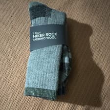 Image of Merino Wool Blend Hiker Sock 2 Pack Large Black