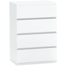 Image of HOMCOM Bedroom Chest of Drawers, 4 Drawers Dresser, Drawer Unit, White