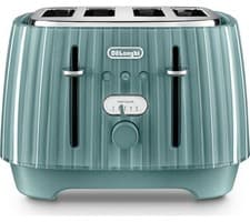 Image of De’Longhi CTD4003.GR Ballerina 4 Slice Toaster Defrost Function 1800w Green