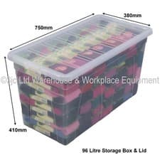 Image of Spacemaster Clear Plastic Storage Box Boxes With Lids Removals House Home Garage