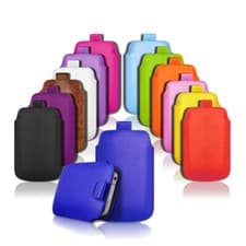 Image of QUALITY LEATHER PULL TAB FLIP CASE COVER POUCH FOR NOKIA & DORO PHONES/MOBILES