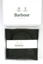 Image of BARBOUR Mens Carlton Fleck Beanie Hat and Scarf Gift Set Olive Green BNWT