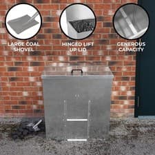 Image of Coal Storage Bunker Galvanised Steel Metal Rust & Rodent Proof Wood Fire