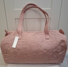 Image of Accessorize Large Pink Embroidered Overnight Bag New With Tags!!