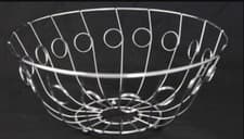 Image of YSAMAX Metal Fruit Basket Bowl Kitchen Wire Metal, Geometric Round Fruit Basket