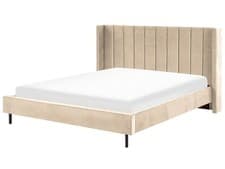 Image of Velvet EU Super King Size Bed Beige VILLETTE
