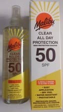 Image of MALIBU CLEAR ALL DAY PROTECTION SPRAY PUMP SPF50 250ML / E3B Free Delivery 
