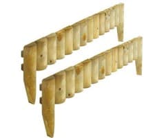 Image of Wooden Border Fixed Picket Fence Edge Garden Outdoor Lawn Edging Size 1m x 15cm
