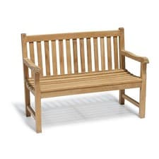 Image of Teak Outdoor Bench with Cushion option - York Range - 3 sizes: 1.2, 1.5, 1.8m
