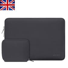Image of Elegant 16-Inch Laptop Case with Neoprene Padding & Compact Pouch - Space Gray