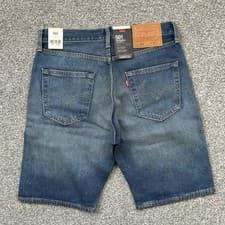 Image of Levi’s Men’s BNWT 501 Original Shorts W30 L8.5” Blue Distressed Button Stretch