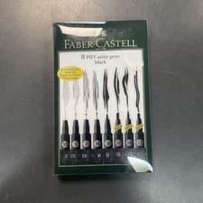 Image of Faber-Castell Pitt Artist Pen Black 8 Piece Set FC167137 - Brand New - Free Post