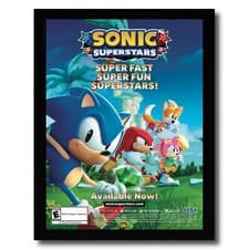 Image of 2023 Sonic Superstars Framed Print Ad/Poster Switch PS5 Xbox Series X Promo Art