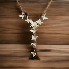 Image of  100% Authentic SWAROVSKI Rose Gold Pave Butterfly Lilia Y Necklace 5480512