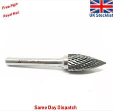 Image of Pointed Tree Carbide Burr 6mm Shank Double Diamond Cut 1/2" SG 5 Industrial Burr
