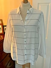 Image of MINT VELVET SHIRT / BLOUSE - 18 - BNWT - IVORY WITH STRIPE - GORGEOUS!