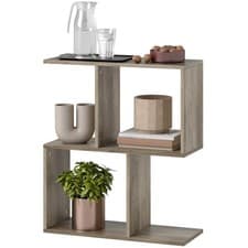 Image of HOMCOM Side Table with Storage Shelves, 3-Tier, S-Shaped Narrow End Table