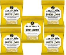 Image of Jakemans Honey Lemon Lozenges - 5 x 73g Bags Menthol Sore Throat Relief BB 03/27
