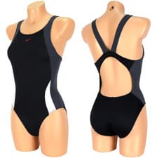 Image of Nike Girls Swimsuit Swim Suit Sport Swimming School Black/White 134 140