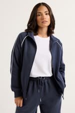 Image of PixieGirl Petite Women's Contrast Piping Zip Sweatshirt