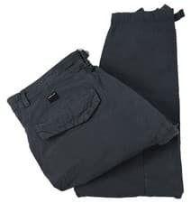 Image of REPLAY Mens Blue Gray ZEUMAR Cotton Stretch Cropped Cargo Utility Pants 32 NWT