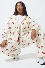 Image of Yours Curve Women's Plus Size Cherry Zip Through Hoodie