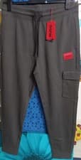 Image of Hugo Dwellrom Small Text Logo Joggers in Grey, Men's size Large
