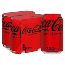 Image of Coca Cola Zero Sugar 330ml x 6 x 4 Pack cans PM £3.39