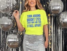 Image of Turn Around Bright Eyes T-Shirt Personalised Fancy Dress Hen Weekend 80s Party