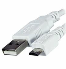 Image of 2m, 3m Micro USB 2.0 Cable Cord – A Male to Micro B - Charging Data Cable -White