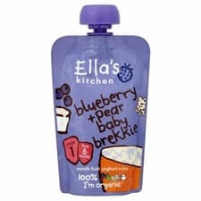 Image of Ella's Kitchen Organic Blueberry & Pear Baby Brekkie 6mth+ (100g) - Pack of 2