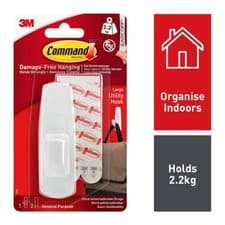 Image of 3M Command White Hooks and Decorating Clips for Indoor Decoration Damage Free